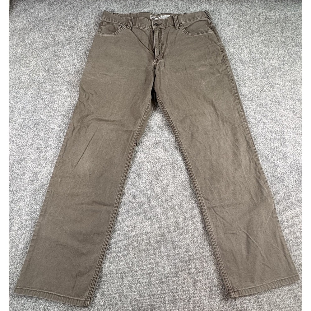 Carhartt Rugged Flex Work Pants Men 36x30.5 Brown Canvas Relaxed Fit Workwear